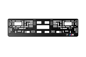 Рамка автомобильного номера автостандарт рельеф BMW ///M (RP-036)