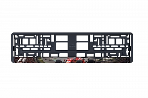 Рамка автомобильного номера УФ-печать Автостандарт черная "F1"