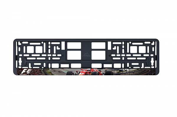 Рамка автомобильного номера УФ-печать Автостандарт черная "F1"