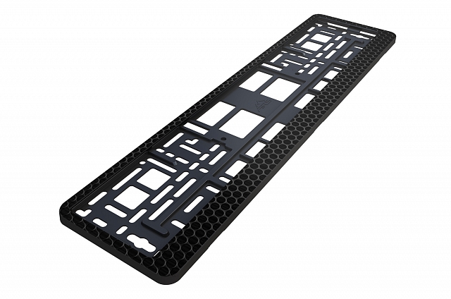 Рамка автомобильного номера УФ-печать ARS STYLE черная "Металл решетка"