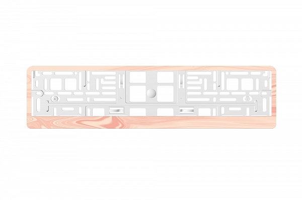 Рамка автомобильного номера УФ-печать ARS STYLE белая "Камень розовый"