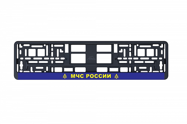 Рамка автомобильного номера УФ-печать Автостандарт черная "МЧС России"
