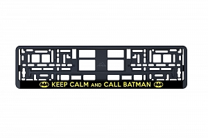 Рамка автомобильного номера УФ-печать Автостандарт черная "Keep calm and call Batman"