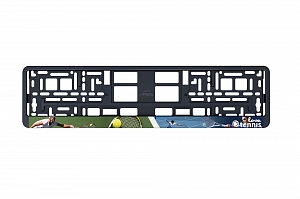 Рамка автомобильного номера УФ-печать Автостандарт черная "Теннис"