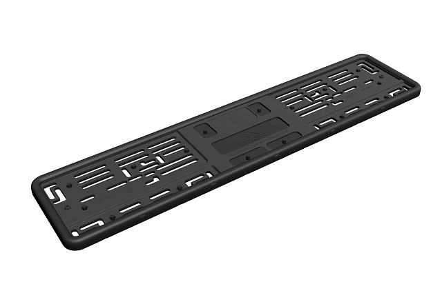 Рамка автомобильного номера силиконовая c пластиковой основой черная ARS 2.0 520 х 112 мм