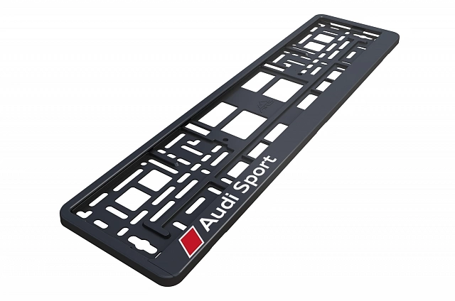 Рамка автомобильного номера УФ-печать Автостандарт черная "Audi Sport"