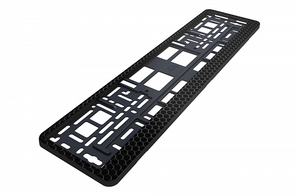 Рамка автомобильного номера УФ-печать ARS STYLE черная "Металл решетка"