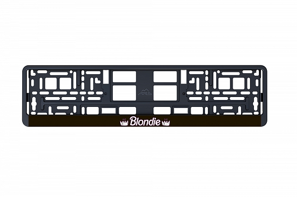 Рамка автомобильного номера УФ-печать Автостандарт черная "Блонди"