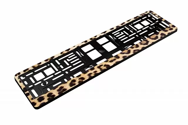 Рамка автомобильного номера УФ-печать ARS STYLE черная "Леопард"
